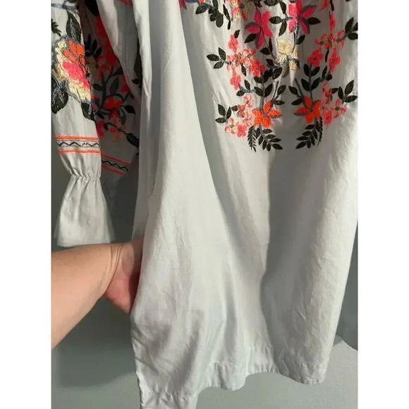 Free People Fleur Du Jour Embroidered Off Shoulder Dress Boho Floral M - Picture 10 of 16